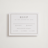 "Formal Serif" - Letterpress RSVP Cards in Dove Grey by Nicole Walsh - Front