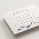 "Arête" - Letterpress RSVP Cards in Aegean by Olivia Raufman - Detail
