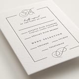 "Monogram Border" - Letterpress RSVP Cards in Soft Black by Amy Payne - Detail