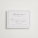 "Monogrammed eternity" - Letterpress RSVP Cards in Matte Silver by Creo Study - Front