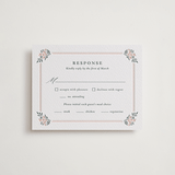 "Flourishing Crest" - Letterpress RSVP Cards in Stone by Olivia Raufman - Front