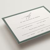 "Fondness" - Letterpress RSVP Cards in Gravel by Design Lotus - Detail