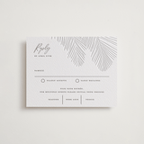 "Palm Arbor" - Letterpress RSVP Cards in Graphite by Owl and Toad - Front