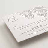 "Palm Arbor" - Letterpress RSVP Cards in Graphite by Owl and Toad - Detail