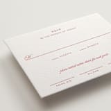 "Bowery" - Letterpress RSVP Cards in Rose by Megan Davis - Detail