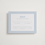 "delicate rattan" - Letterpress RSVP Cards in Sky Blue by Ellen Schlegelmilch - Front