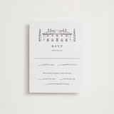 "Italian Countryside" - Letterpress RSVP Cards in Warm Gray by Melinda Denison - Front