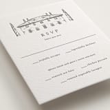 "Italian Countryside" - Letterpress RSVP Cards in Warm Gray by Melinda Denison - Detail