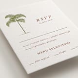 "Palm" - Letterpress RSVP Cards in Pistachio by Melinda Denison - Detail