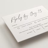 "terrace" - Letterpress RSVP Cards in Charcoal by Owl and Toad - Detail