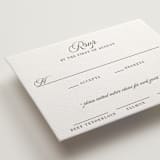 "Lowcountry" - Letterpress RSVP Cards in Graphite by Megan Davis - Detail