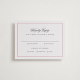 "Steeped in Tradition" - Letterpress RSVP Cards in Scarlet by Design Lotus - Front
