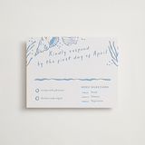 "Shoreline" - Letterpress RSVP Cards in Sky Blue by Oscar and Emma - Karly Depew - Front
