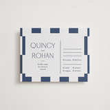 "Beech" - Letterpress RSVP Cards in Navy by Blustery August - Front
