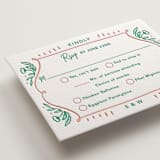 "Sketch" - Letterpress RSVP Cards in Shamrock by Elly - Detail