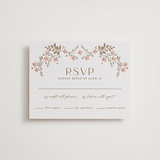 "Wildflower Garland" - Letterpress RSVP Cards in Matte Gold by Susan Zinader - Front