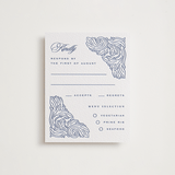 "Acanthus leaves" - Letterpress RSVP Cards in Lapis by Yuliya Evseeva - Front