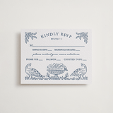 "Whimsical Woodland" - Letterpress RSVP Cards in Indigo by Paper Sun Studio - Front