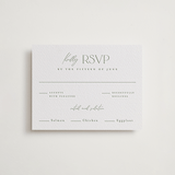 "Vineyard Vows" - Letterpress RSVP Cards in Mint by Pink House Press - Front