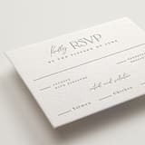 "Vineyard Vows" - Letterpress RSVP Cards in Mint by Pink House Press - Detail