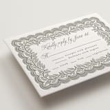 "Bridal Veil" - Letterpress RSVP Cards in Gravel by Katharine Watson - Detail