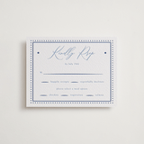 "Porcelain Garden" - Letterpress RSVP Cards in Lapis by Corinne Malesic - Front