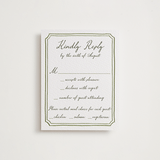 "Handwritten" - Letterpress RSVP Cards in Moss by Cass Loh - Front