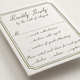 "Handwritten" - Letterpress RSVP Cards in Moss by Cass Loh - Detail