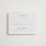 "Modern Air" - Letterpress RSVP Cards in Provincial Blue by Stacey Meacham - Front