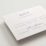 "Modern Air" - Letterpress RSVP Cards in Provincial Blue by Stacey Meacham - Detail