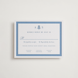 "Sweet Garden" - Letterpress RSVP Cards in Provincial Blue by Erin German - Front