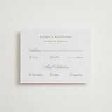 "Vineyard Elegance" - Letterpress RSVP Cards in Pistachio by Lucrecia Caporale - Front