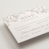 "Camellia.." - Letterpress RSVP Cards in Latte by Vera Lim - Detail