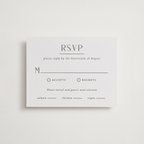 "Minimalist Monogram" - Letterpress RSVP Cards in Soft Black by Olivia Raufman - Front