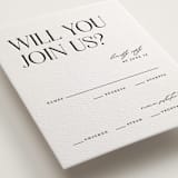 "Tallest" - Letterpress RSVP Cards in Soft Black by Pixel and Hank - Detail