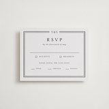 "Classic Frame" - Letterpress RSVP Cards in Soft Black by Nicole Walsh - Front