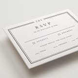 "Classic Frame" - Letterpress RSVP Cards in Soft Black by Nicole Walsh - Detail