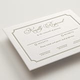 "Simply Elegant" - Letterpress RSVP Cards in Pistachio by Yaling Hou Suzuki - Detail