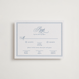 "The Chapel" - Letterpress RSVP Cards in Provincial Blue by Melinda Denison - Front