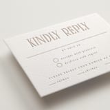 "title" - Letterpress RSVP Cards in Latte by JoAnn Jinks - Detail