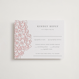 "Hydrangea Blooms" - Letterpress RSVP Cards in Blush by Paula Pecevich - Front