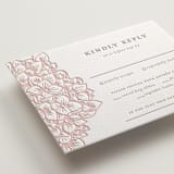 "Hydrangea Blooms" - Letterpress RSVP Cards in Blush by Paula Pecevich - Detail