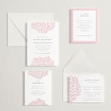 "Hydrangea Blooms" - Letterpress RSVP Cards in Peony | Granite by Paula Pecevich - Invitation Suite