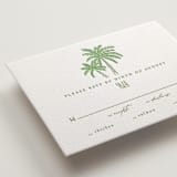 "Iconic" - Letterpress RSVP Cards in Pear by Creo Study - Detail