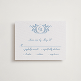 "Garden romance" - Letterpress RSVP Cards in Sky Blue by Creo Study - Front