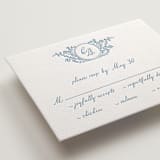 "Garden romance" - Letterpress RSVP Cards in Sky Blue by Creo Study - Detail