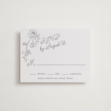 "Note" - Letterpress RSVP Cards in Gravel by Baumbirdy - Front