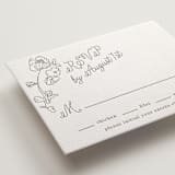 "Note" - Letterpress RSVP Cards in Gravel by Baumbirdy - Detail