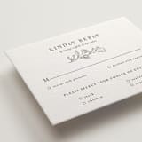 "Bouvardia" - Letterpress RSVP Cards in Graphite by Deynaaz Daraei - Detail