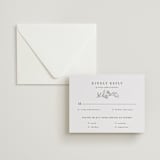 "Bouvardia" - Letterpress RSVP Cards in Graphite by Deynaaz Daraei - Invitation with Envelope